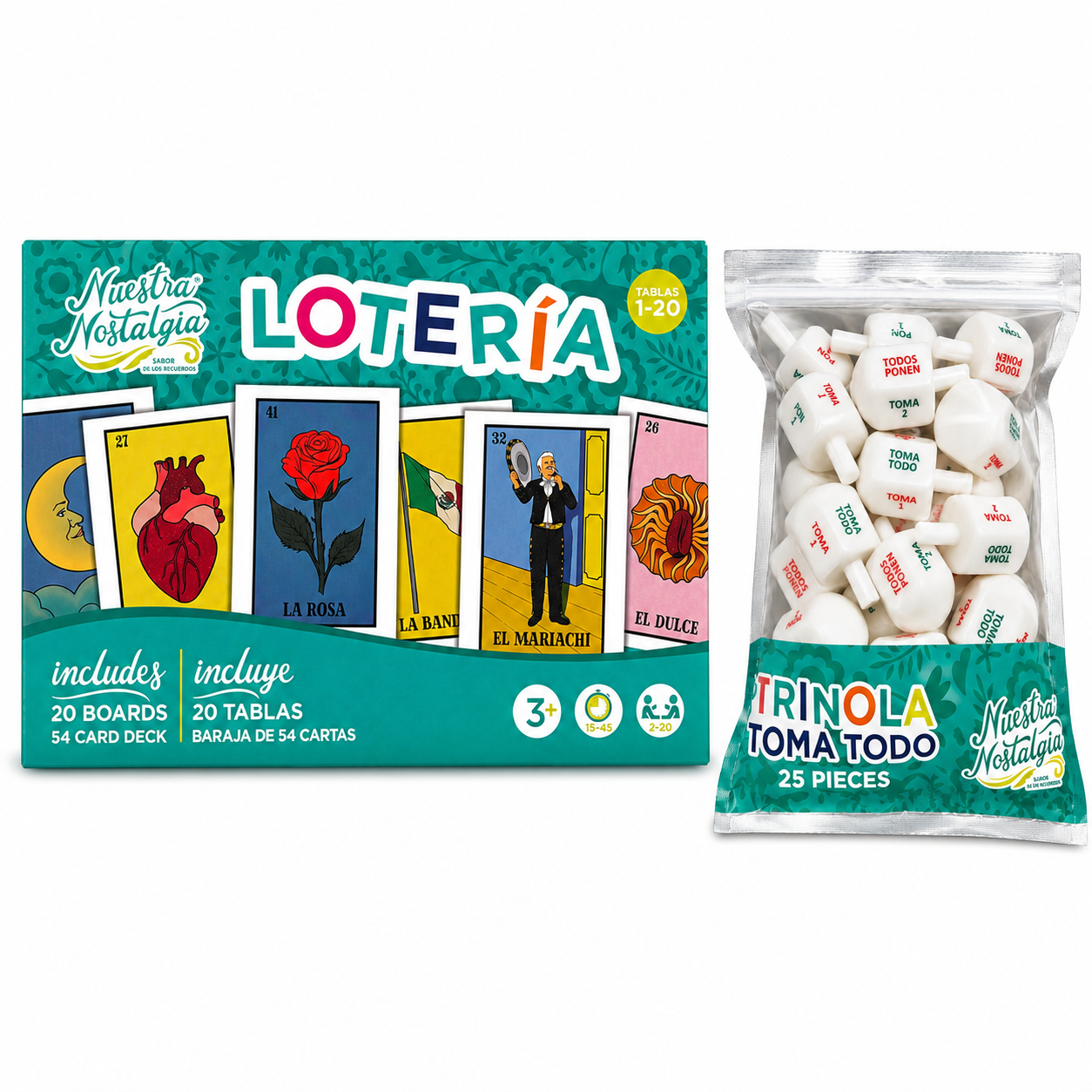 Nuestra Nostalgia Loteria with 20 Jumbo Boards