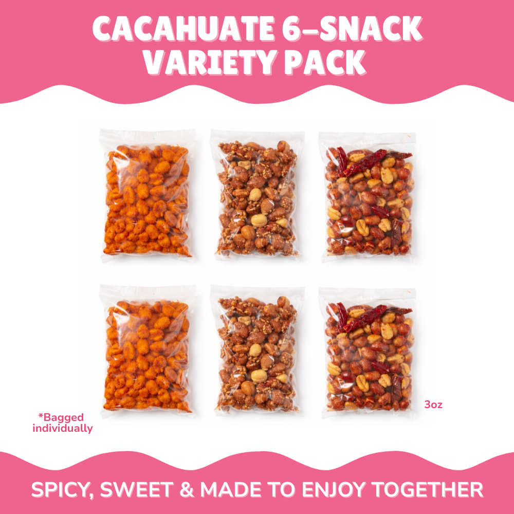 Cacahuate 6-Snack Variety Pack – Spicy & Sweet Flavors for Parties & Everyday Snacking